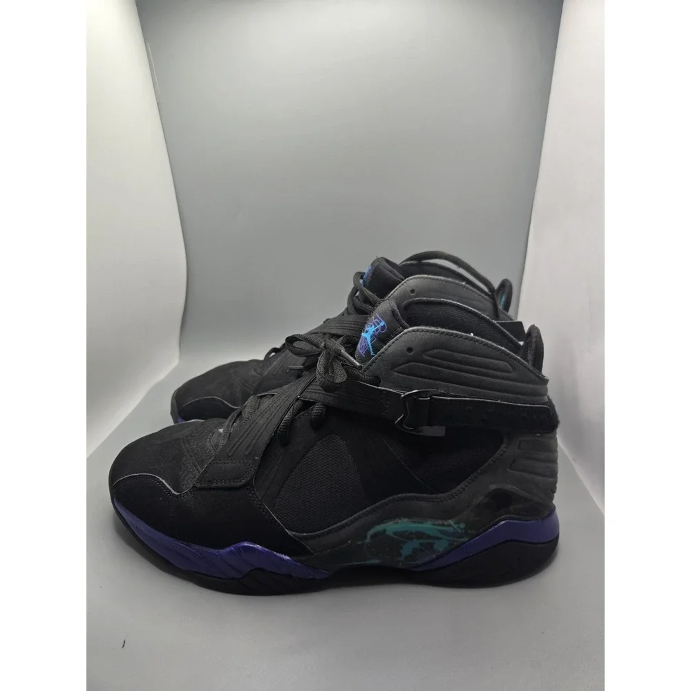 Jordan 8.0 Aqua Black‎ Bright Concord 2011 - Men's Size 10.5 - 467807-009